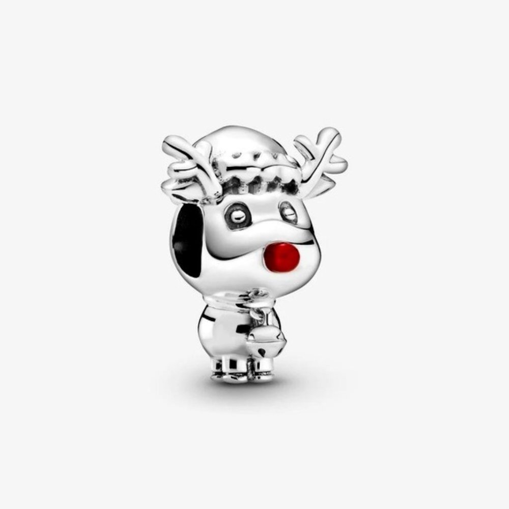 Pandora Rudolph Christmas Silver Charm